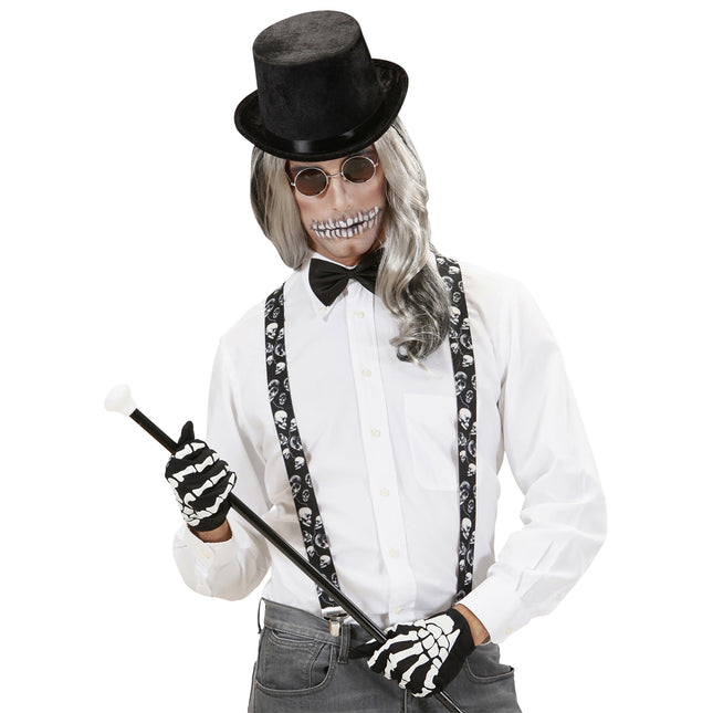 Halloween Tirantes Negro Blanco Calaveras