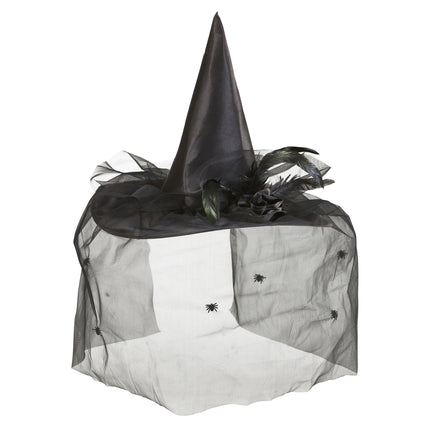Sombrero de bruja de Halloween Velo negro