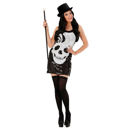 Vestido Halloween Calavera Lentejuelas