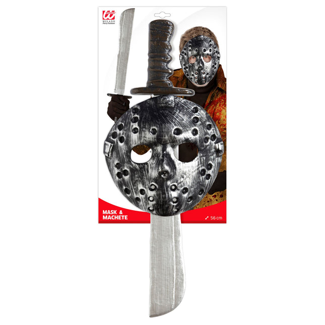 Set Accesorio Halloween Máscara Y Machete 2 piezas