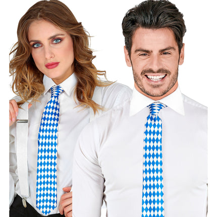 Oktoberfest Corbata Azul Blanco