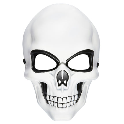 Máscara Halloween Blanca Calavera Negra