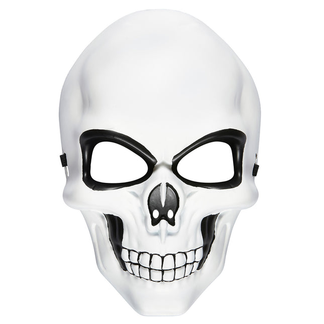Máscara Halloween Blanca Calavera Negra