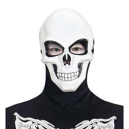 Máscara Halloween Blanca Calavera Negra