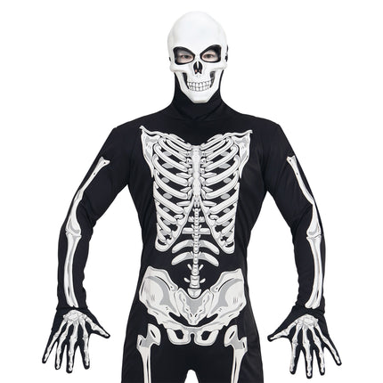 Máscara Halloween Blanca Calavera Negra