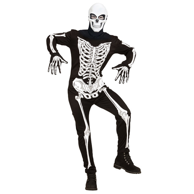 Máscara Halloween Blanca Calavera Negra
