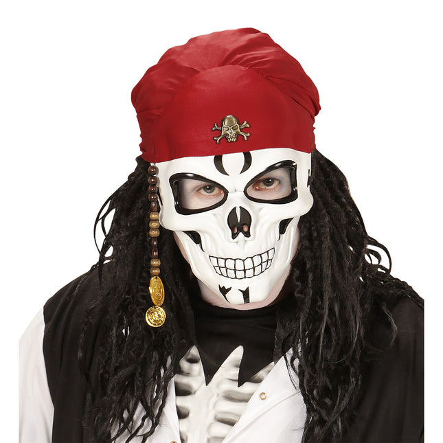 Máscara de Halloween Calavera pirata 3 piezas