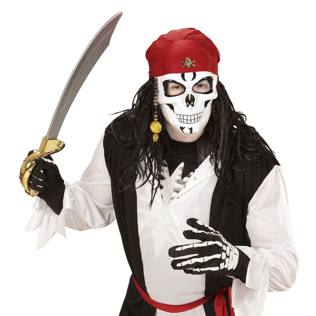 Máscara de Halloween Calavera pirata 3 piezas