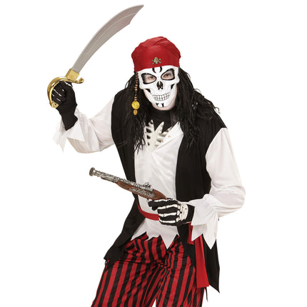 Máscara de Halloween Calavera pirata 3 piezas
