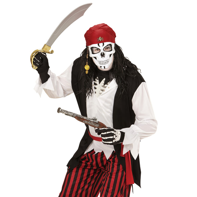 Máscara de Halloween Calavera pirata 3 piezas
