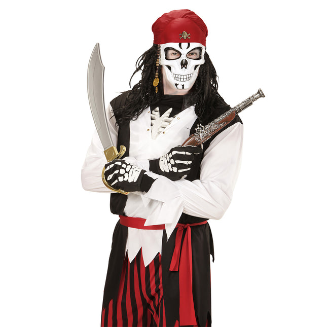 Máscara de Halloween Calavera pirata 3 piezas