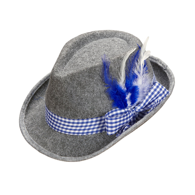 FEDORA BÁVARO CON PLUMAS AZULES