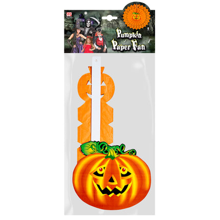 Abanico Halloween Calabaza Naranja 50cm