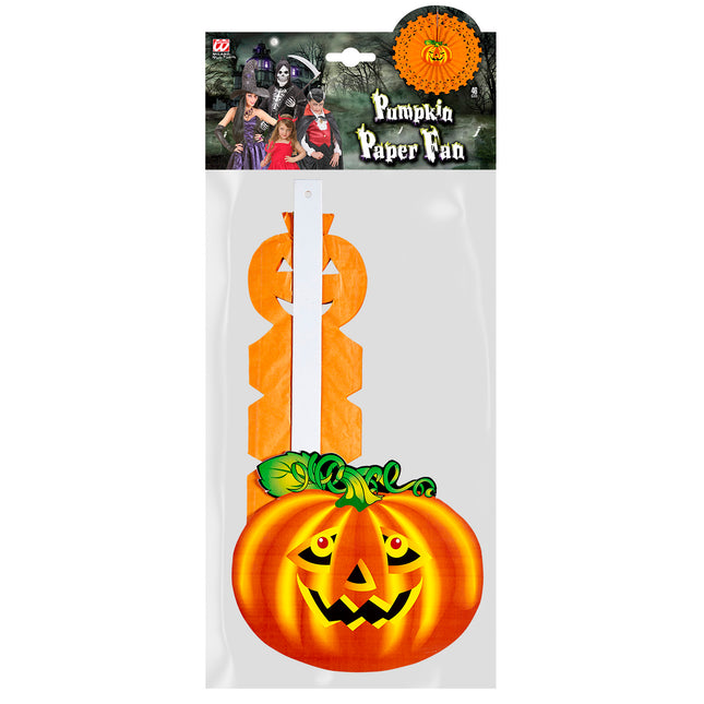 Abanico Halloween Calabaza Naranja 50cm