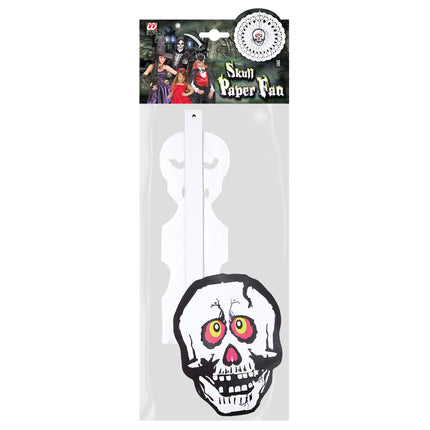 Calavera Abanico Blanco 50cm