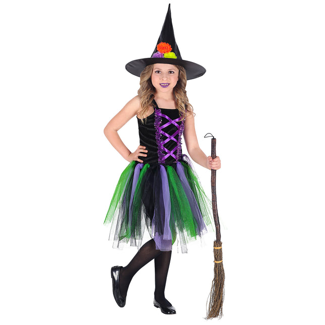 Vestido Halloween Negro Morado Niña