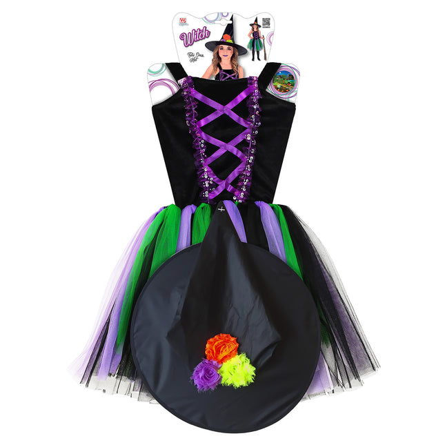 Vestido Halloween Negro Morado Niña