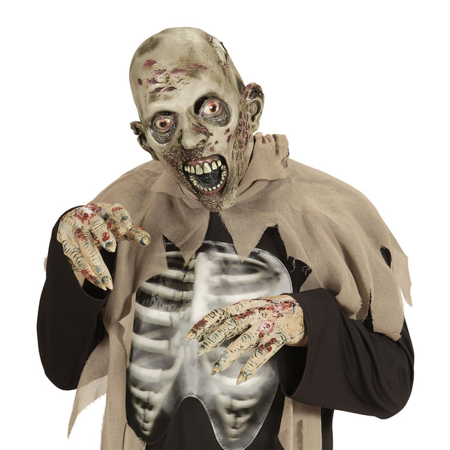 Máscara Halloween Zombi Verde