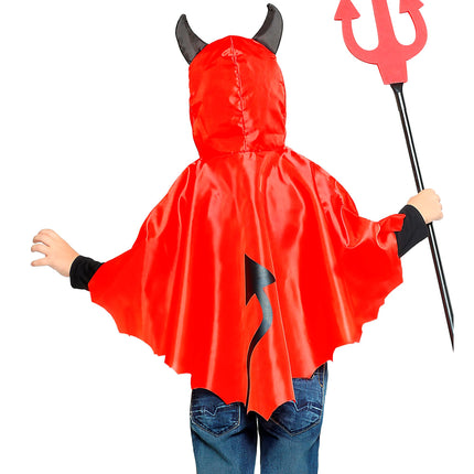 Poncho Halloween Niño Diablo
