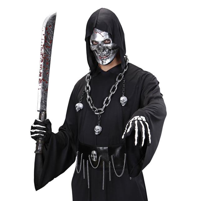 Máscara Halloween Gris Calavera Hierro