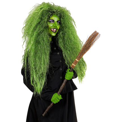 Escoba de bruja marrón 90cm