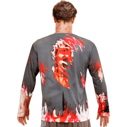 CAMISETA MANGA LARGA ZOMBIE HOMBRE