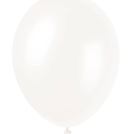 12" Globos Perlados Premium, 8ct - Blanco Iridiscente