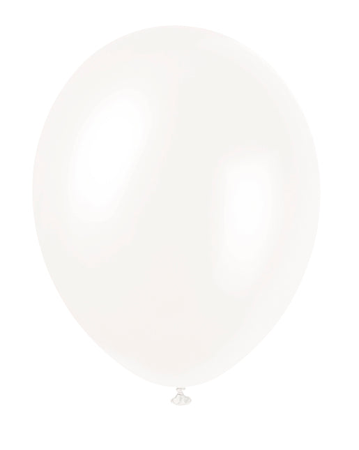 12" Globos Perlados Premium, 8ct - Blanco Iridiscente