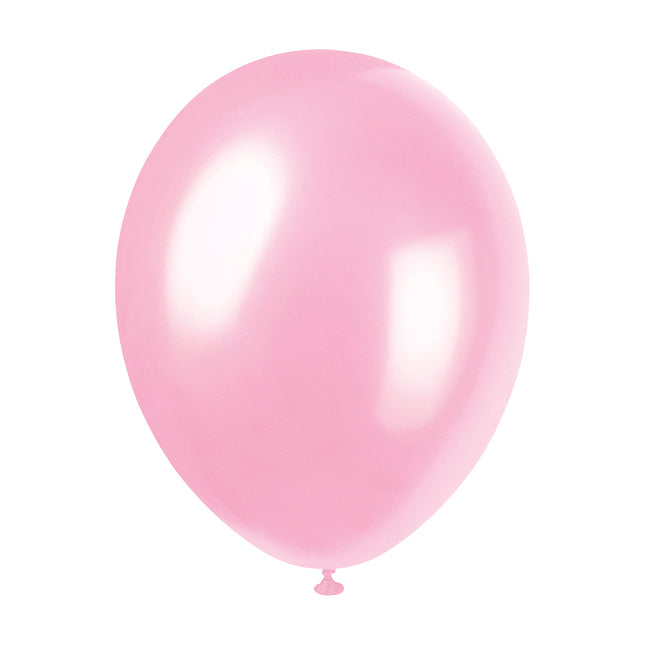 12" Globos Perlados Premium, 8ct - Rosa Cristal