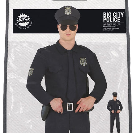 Disfraz de Policía Negro Hombre