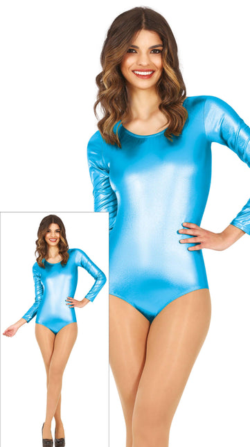 Traje de baile Turquesa Damas Metalizado