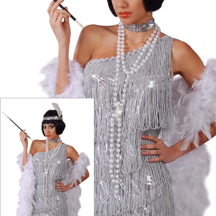 Charleston Vestido Plata Señoras