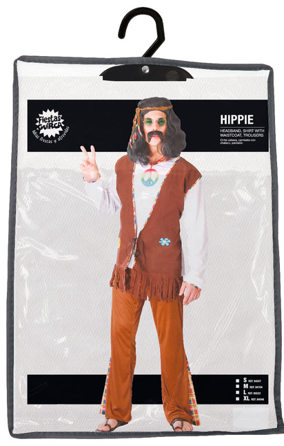 Disfraz Hippie 60S Marrón Blanco Hombre