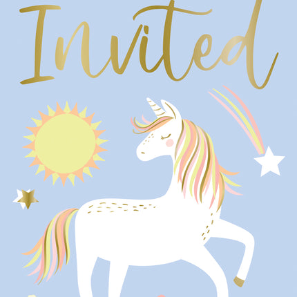 Invitaciones Unicornio, 8ct