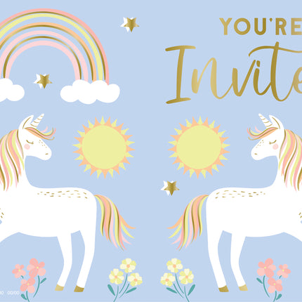 Invitaciones Unicornio, 8ct