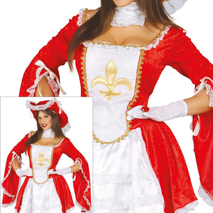 Disfraz de Mosquetero Rojo Blanco