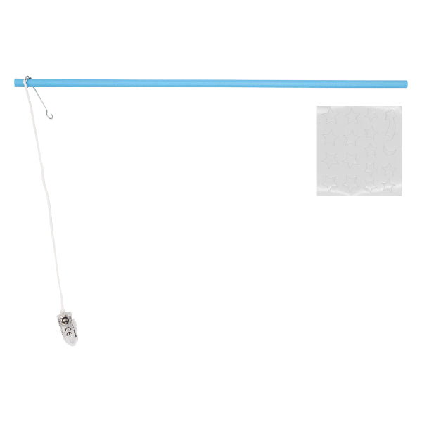 Linterna Con Luz LED Azul Con Pegatinas Que Brillan En La Oscuridad Madera 40cm