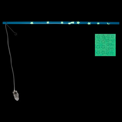 Linterna Con Luz LED Azul Con Pegatinas Que Brillan En La Oscuridad Madera 40cm