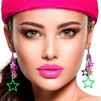 80's Oorbellen Sterren Multi van Widmann koop je bij Partywinkel