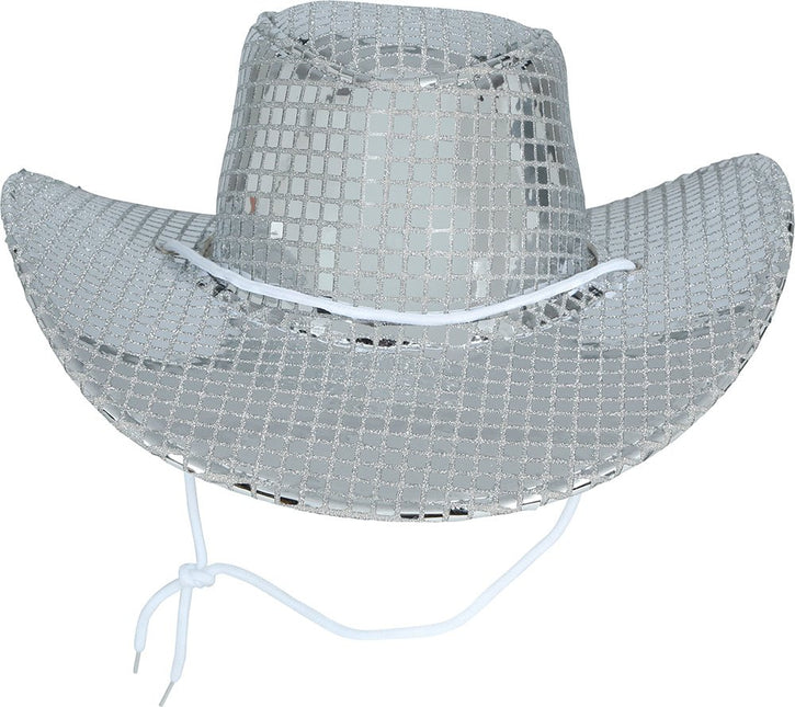 80s silver disco cowboy hat, adult van Fiestas Guirca koop je bij Partywinkel