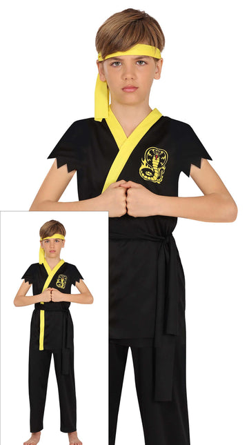 Disfraz de Ninja Negro Amarillo Niño