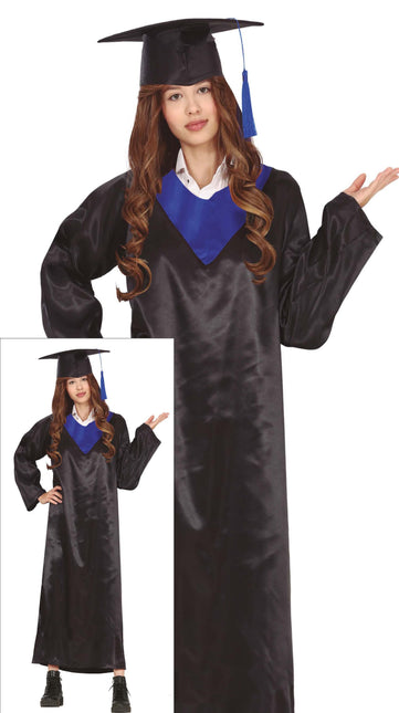 Vestido de Graduación Negro Azul Señoras