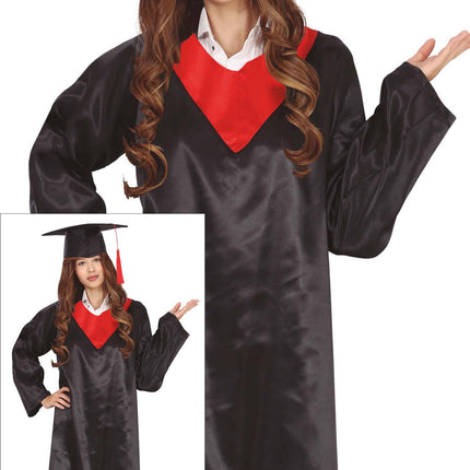 Vestido de Graduación Negro Rojo Señoras