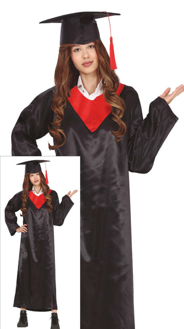 Vestido de Graduación Negro Rojo Señoras
