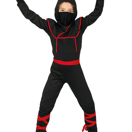 Traje Ninja Niño Rojo Negro