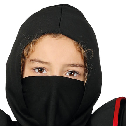 Traje Ninja Niño Rojo Negro