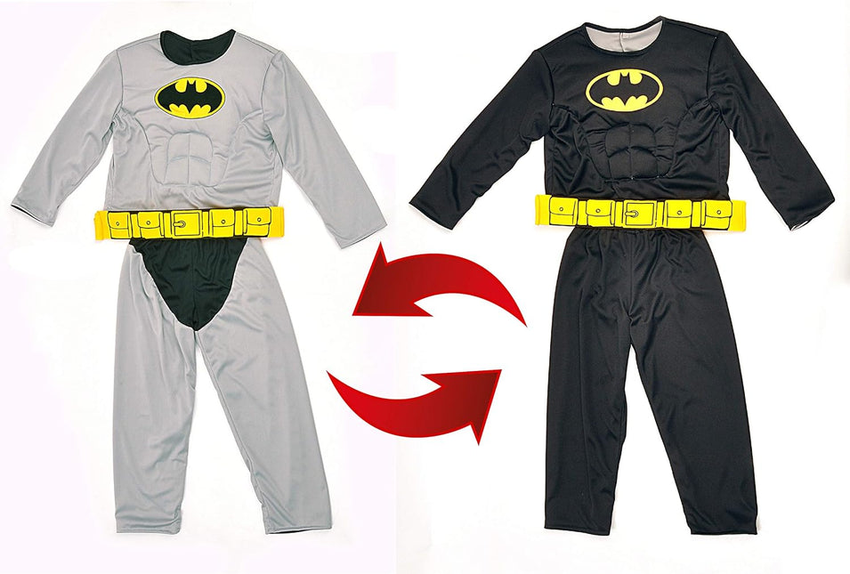 Disfraz de Batman Reversible Grigio/Nero C/Muscoli Niño