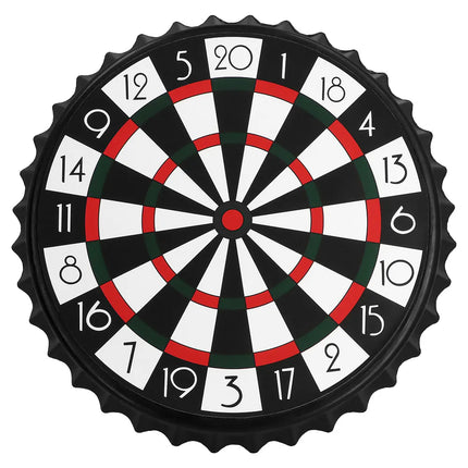 Juego de beber «Drink & Dart» (diana de 25 cm, 6 tapones de cerveza)