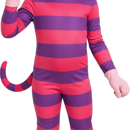 Disfraz de Halloween para niño: gato sonriente, morado y rosa