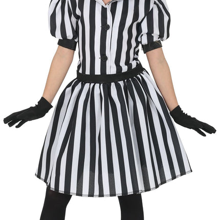 Vestido de Halloween blanco y negro para niña pequeña: «Fantasma locito»